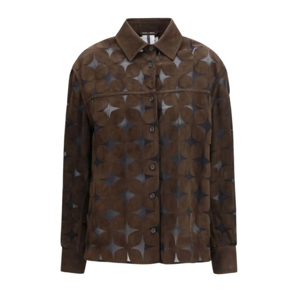 Sword Women Flower-Applique' Suede Jacket